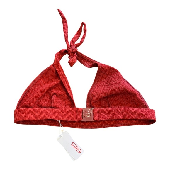 ERES Zigzag-Pattern Triangle Bikini Top in Ginger Brown NWT - Picture 5 of 7